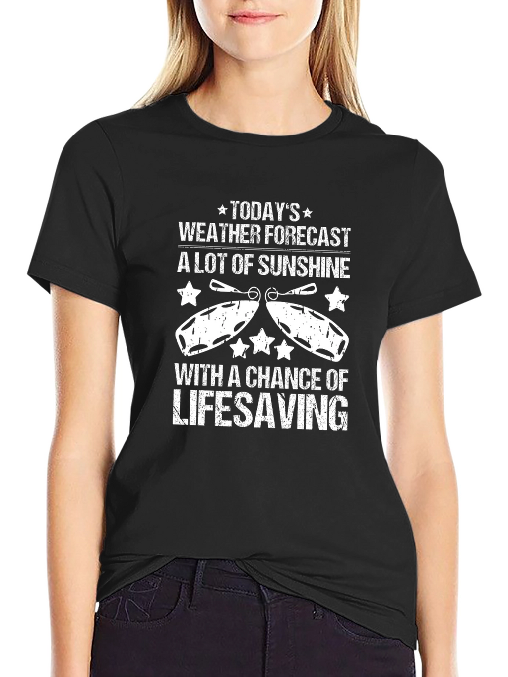Lifeguard Weather Forecast Black T-Shirt
