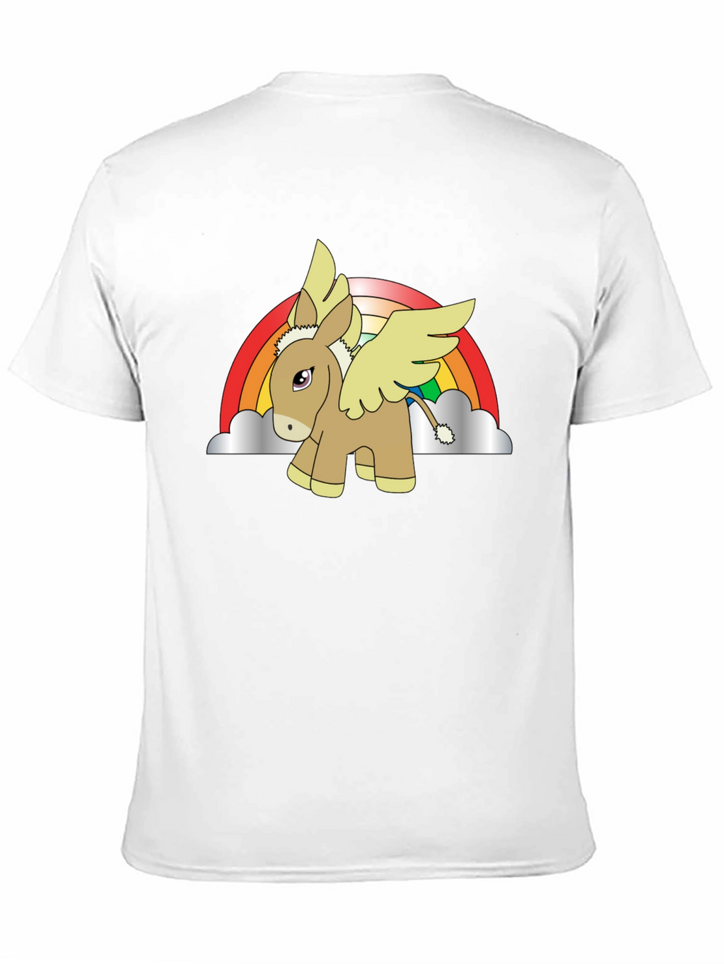 Rainbow Donkey Pegasus Black T-Shirt