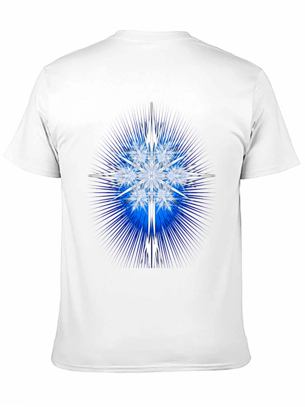 Geometric Snowflake Graphic Tee - Black