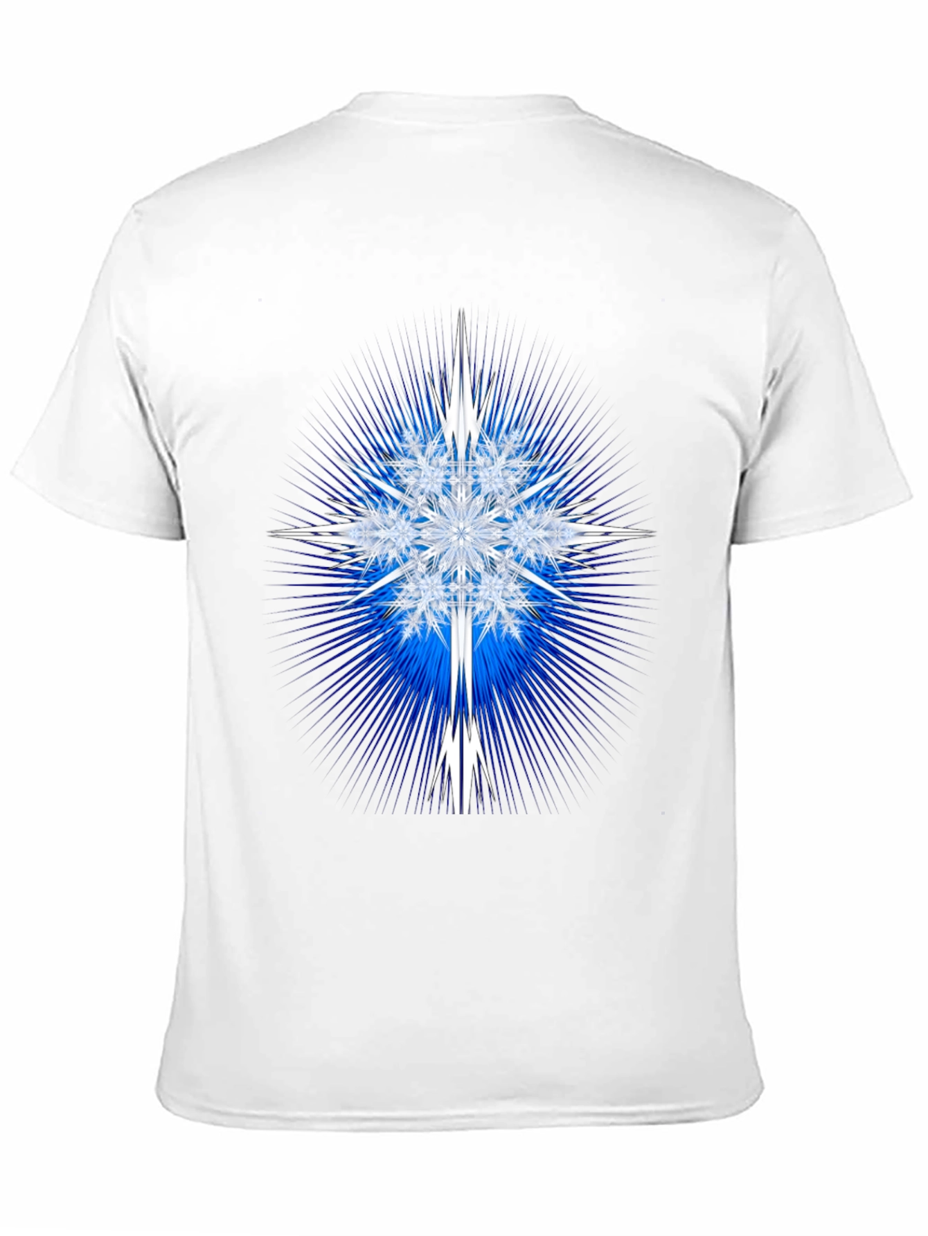 Geometric Snowflake Graphic Tee - Black