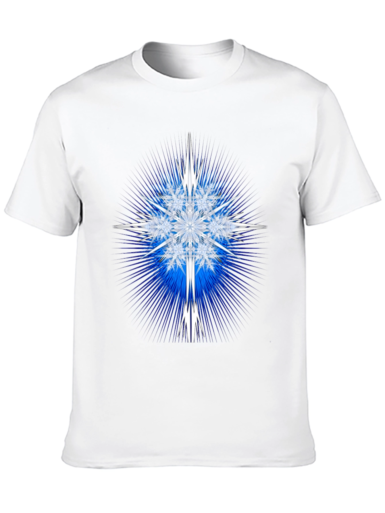 Geometric Snowflake Graphic Tee - Black