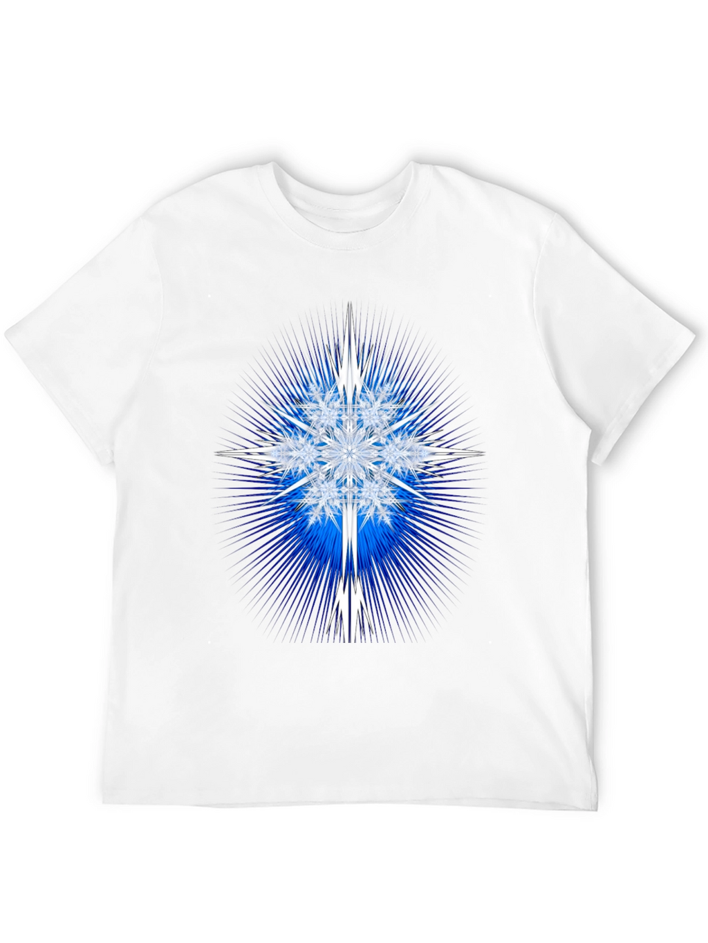 Geometric Snowflake Graphic Tee - Black