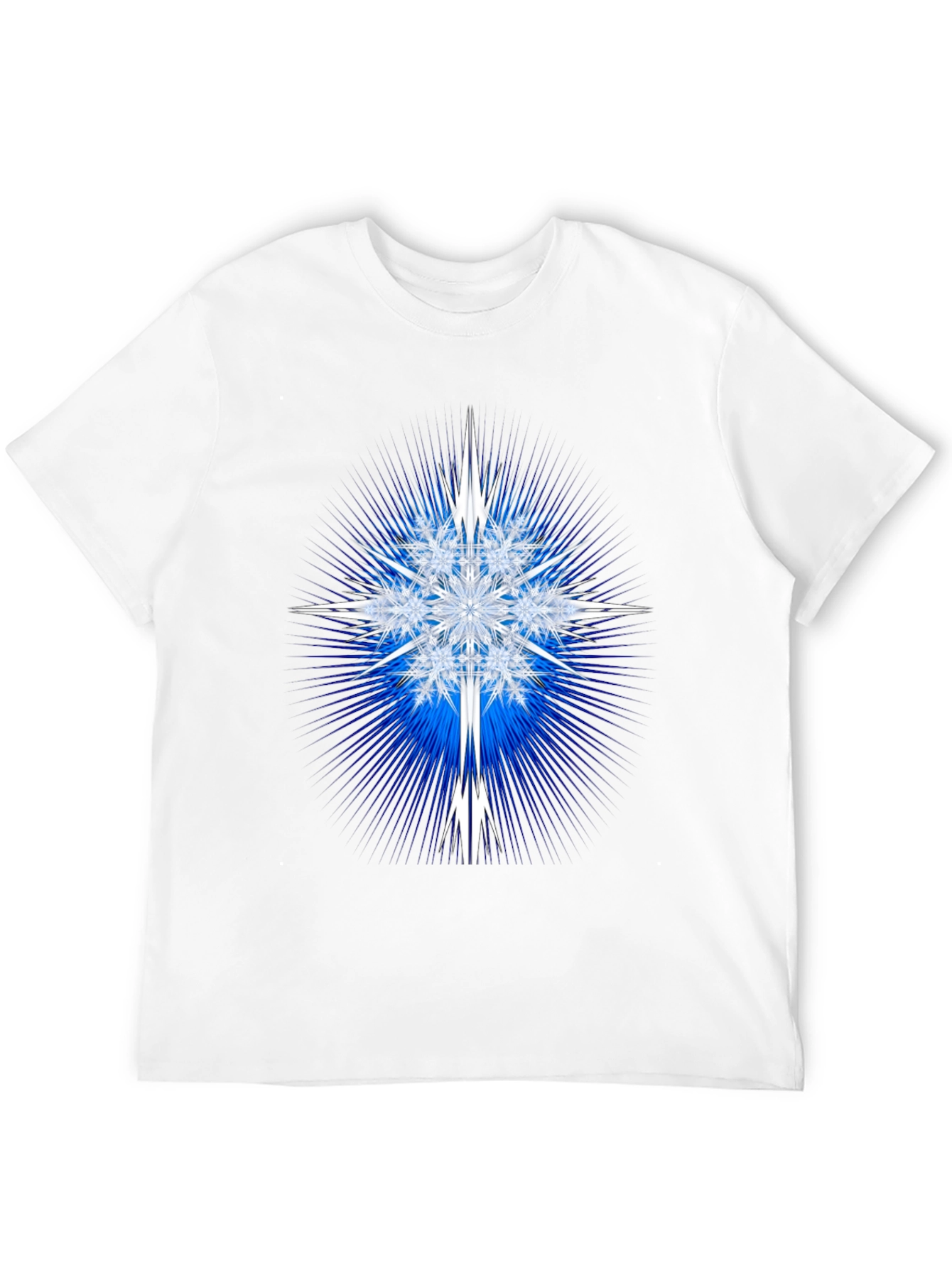 Geometric Snowflake Graphic Tee - Black