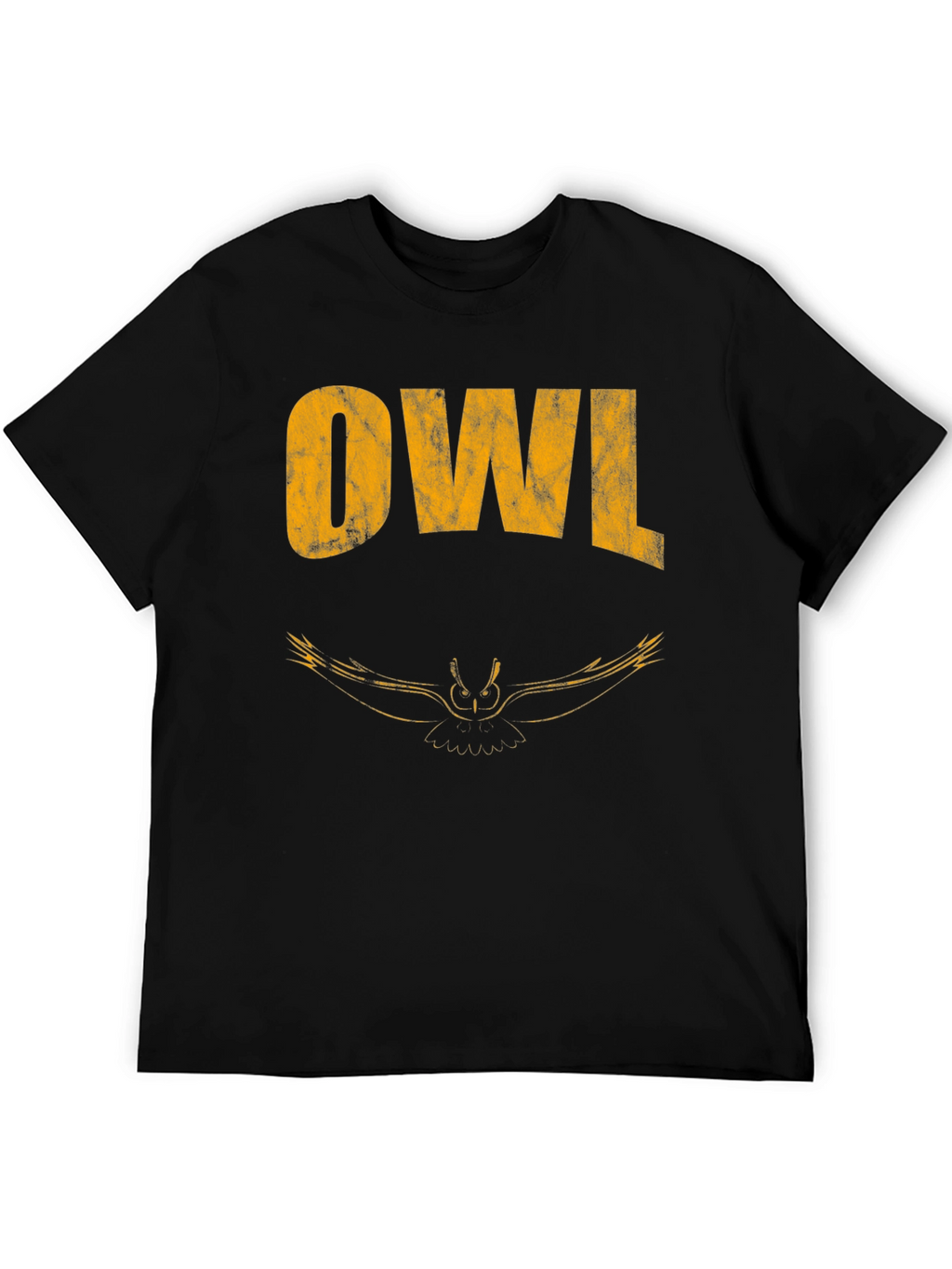 Cool Owl Graphic Print Black T-Shirt
