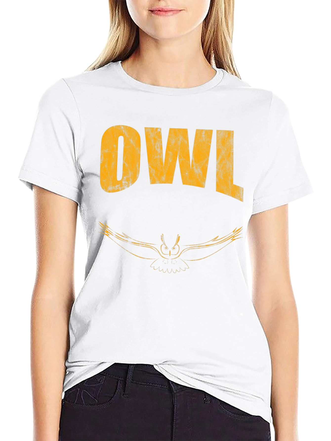Cool Owl Graphic Print Black T-Shirt