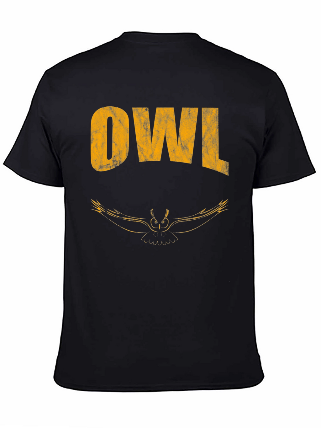 Cool Owl Graphic Print Black T-Shirt