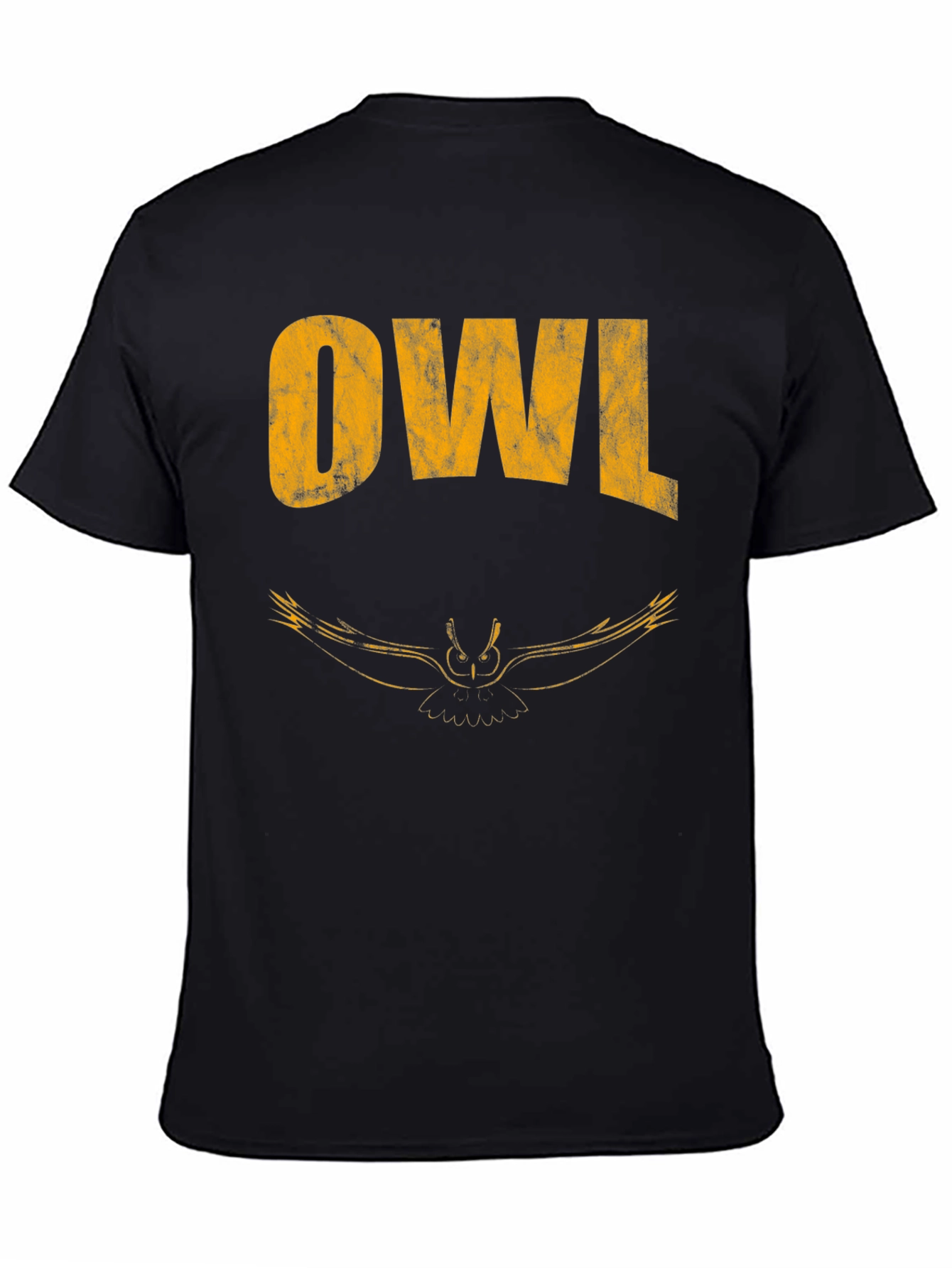 Cool Owl Graphic Print Black T-Shirt