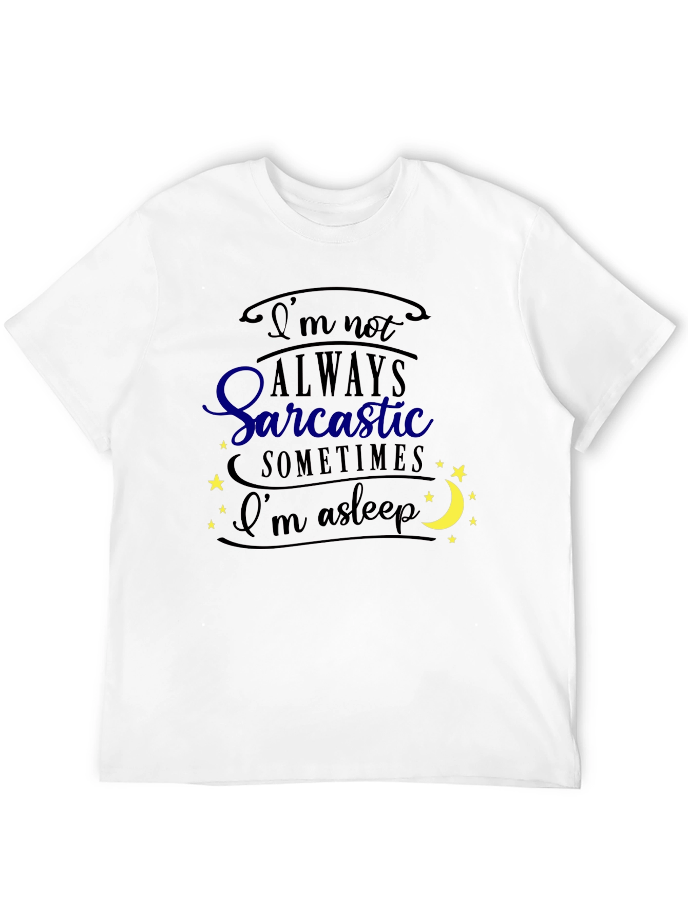 Sarcastic Asleep Graphic Tee - Mens Black T-Shirt