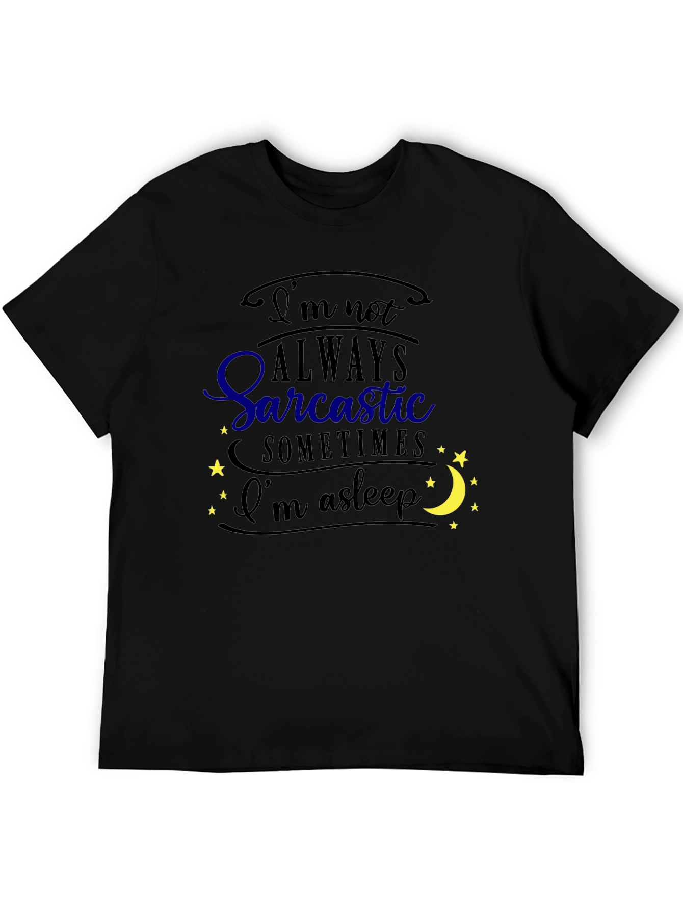Sarcastic Asleep Graphic Tee - Mens Black T-Shirt