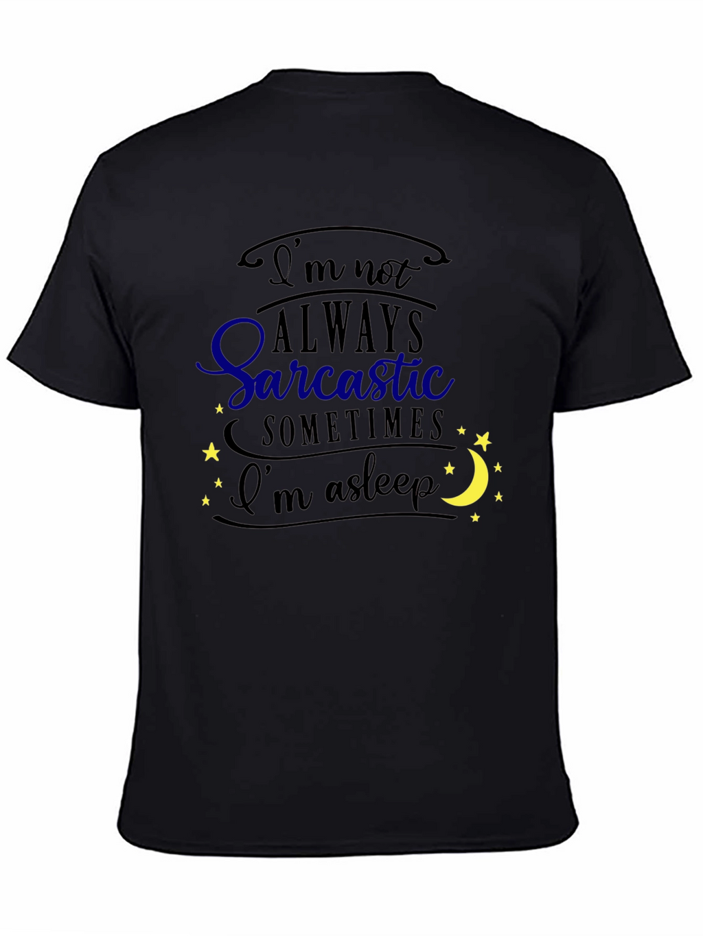 Sarcastic Asleep Graphic Tee - Mens Black T-Shirt