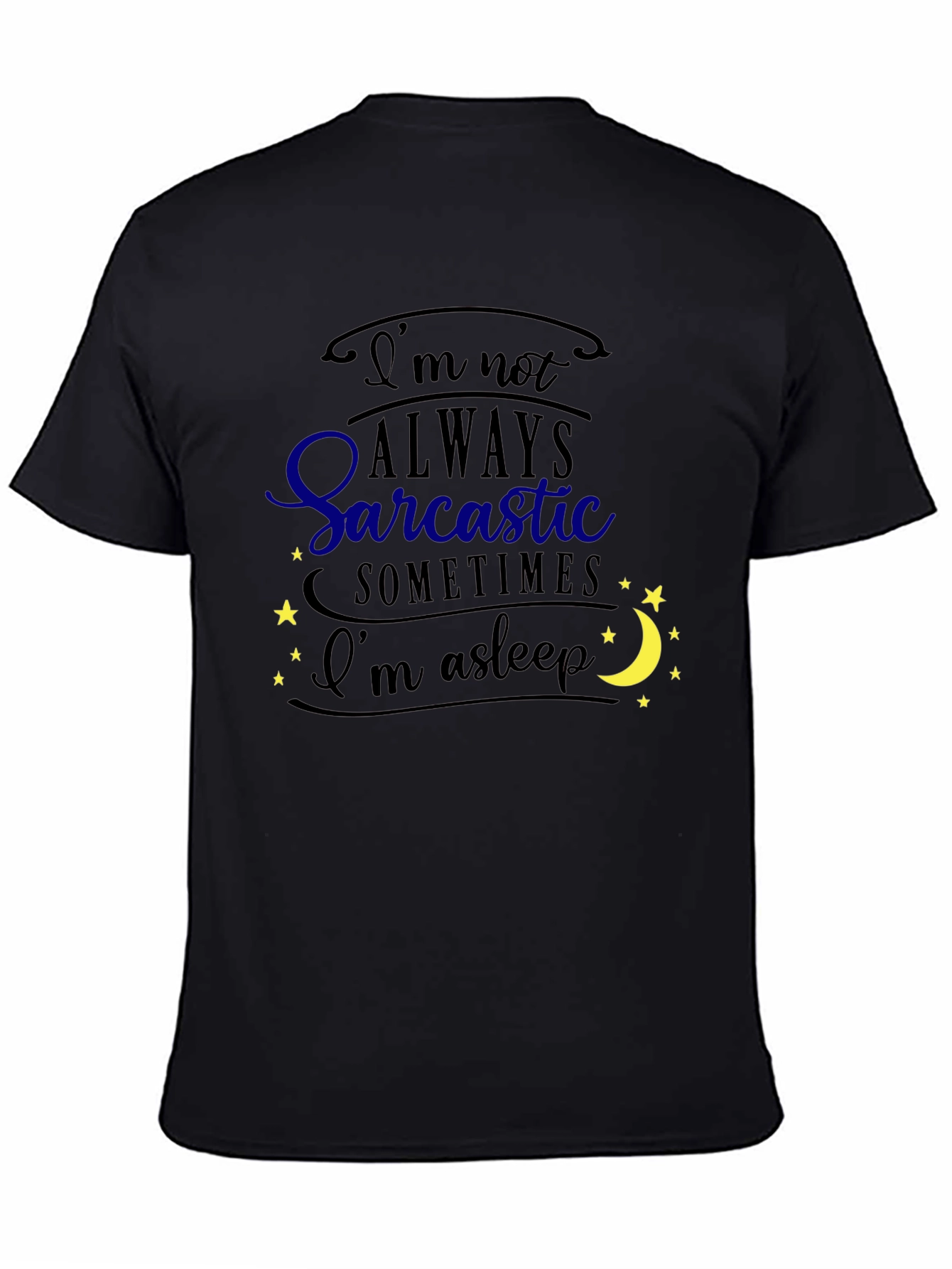 Sarcastic Asleep Graphic Tee - Mens Black T-Shirt