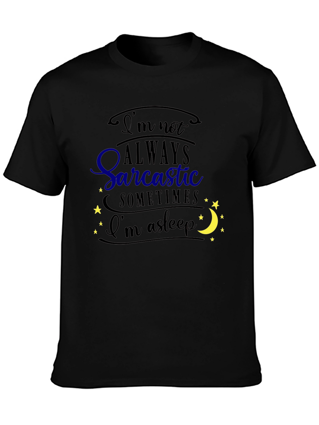 Sarcastic Asleep Graphic Tee - Mens Black T-Shirt