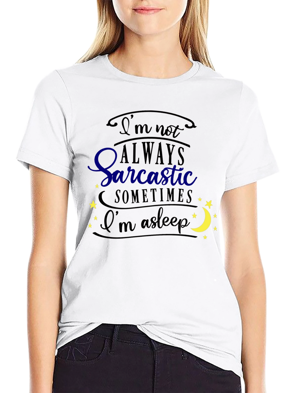 Sarcastic Asleep Graphic Tee - Mens Black T-Shirt