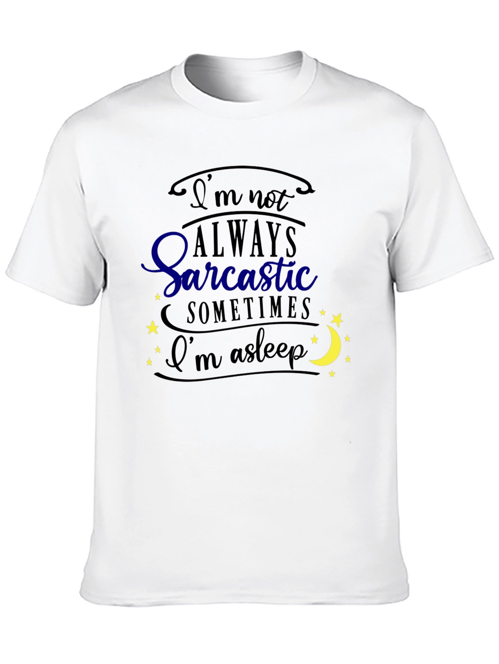Sarcastic Asleep Graphic Tee - Mens Black T-Shirt