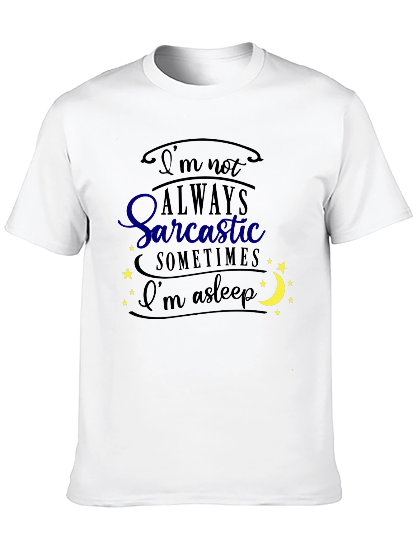Sarcastic Asleep Graphic Tee - Mens Black T-Shirt