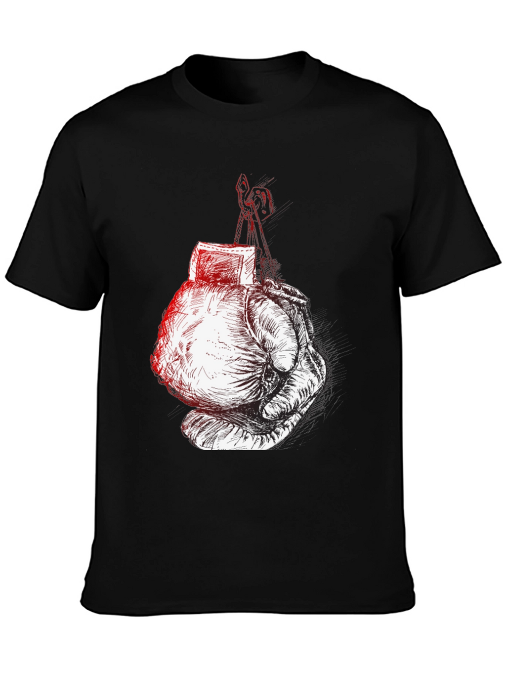 Boxing Gloves Graphic Tee - Black Cotton Comfort