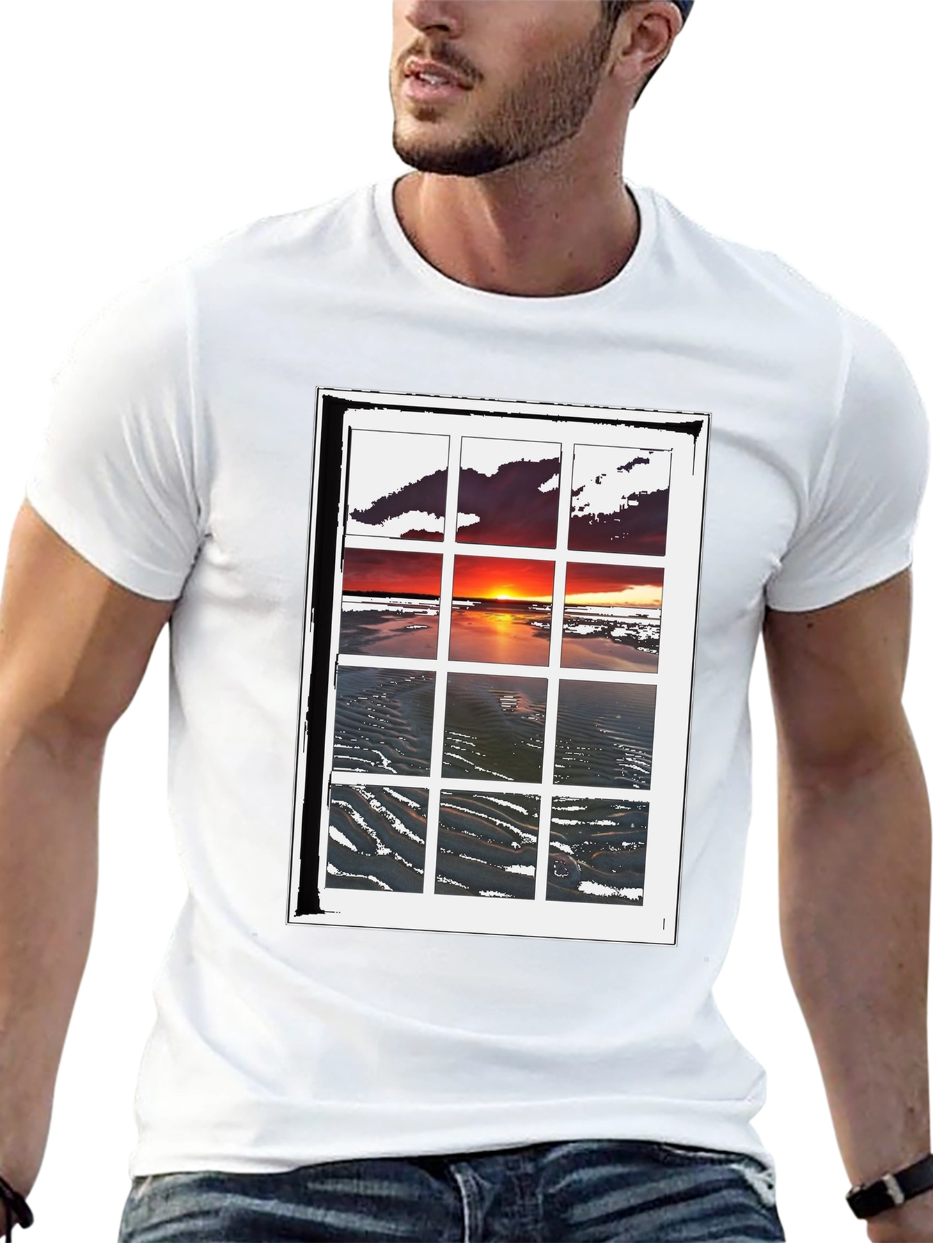 Sunset Window T-Shirt - Coastal Scene Tee