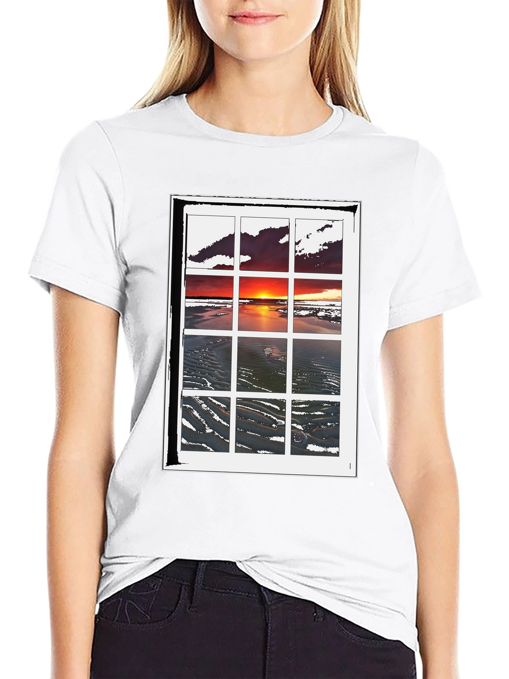 Sunset Window T-Shirt - Coastal Scene Tee