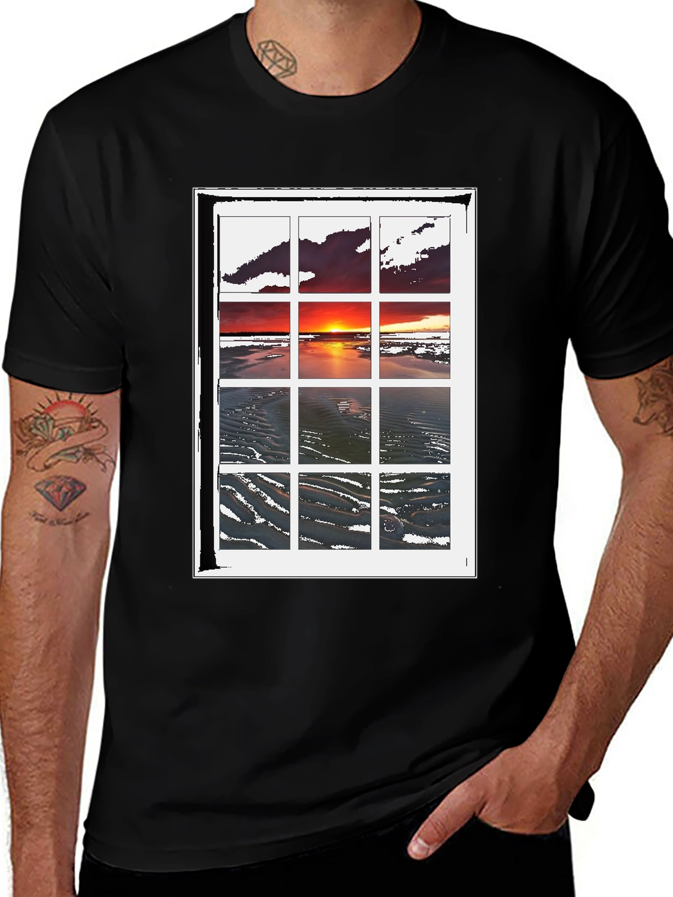 Sunset Window T-Shirt - Coastal Scene Tee