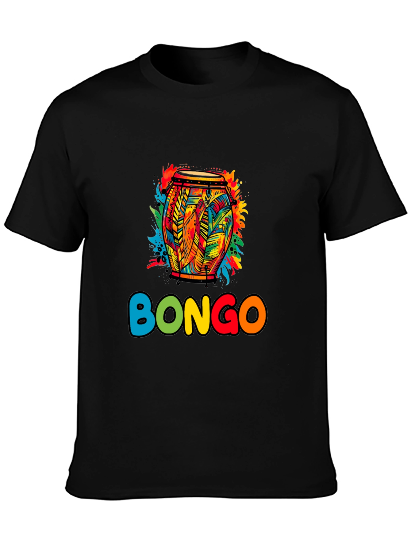 Colorful Bongo Drum Graphic Tee - Music Lover Shirt