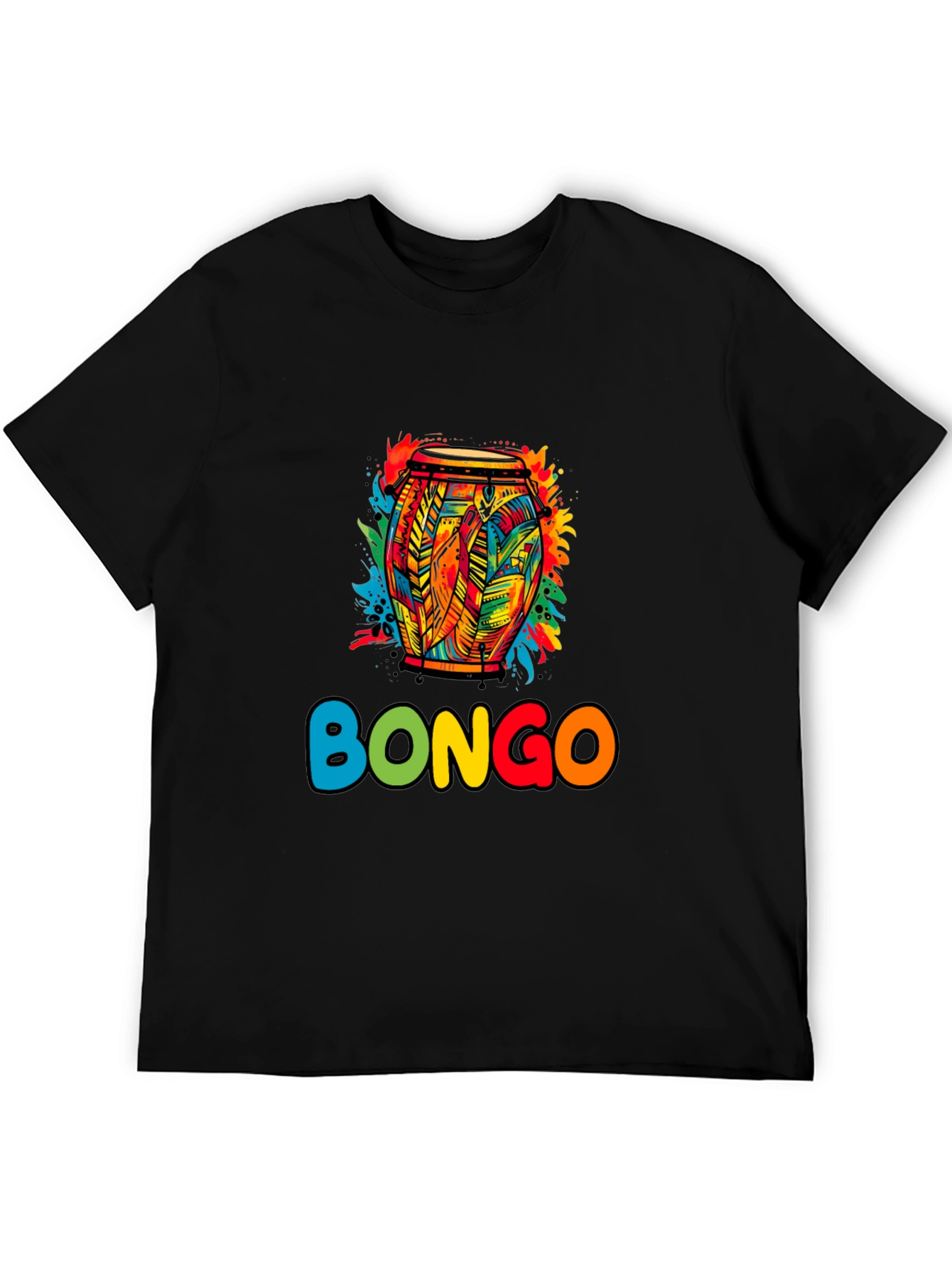 Colorful Bongo Drum Graphic Tee - Music Lover Shirt