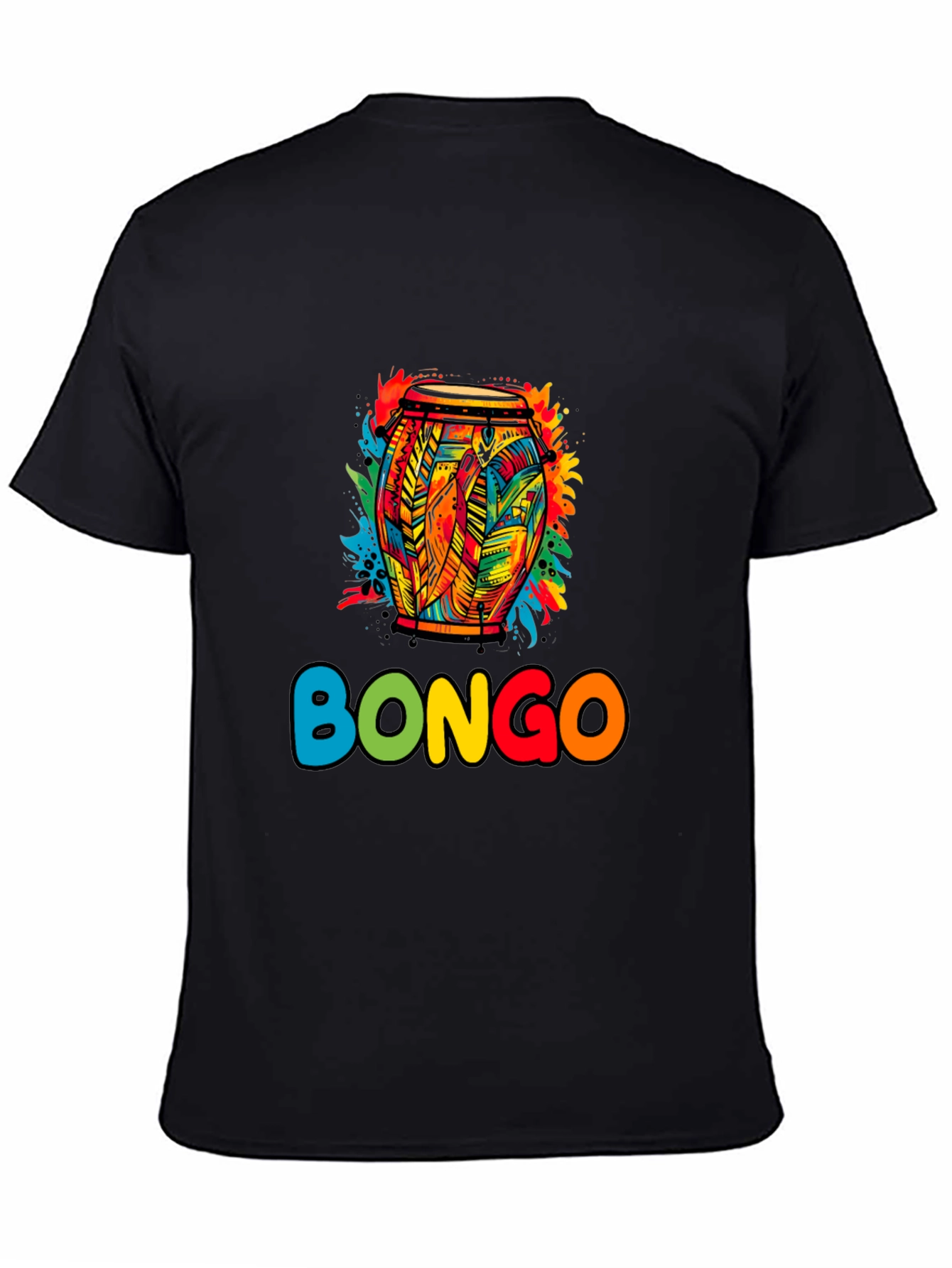 Colorful Bongo Drum Graphic Tee - Music Lover Shirt