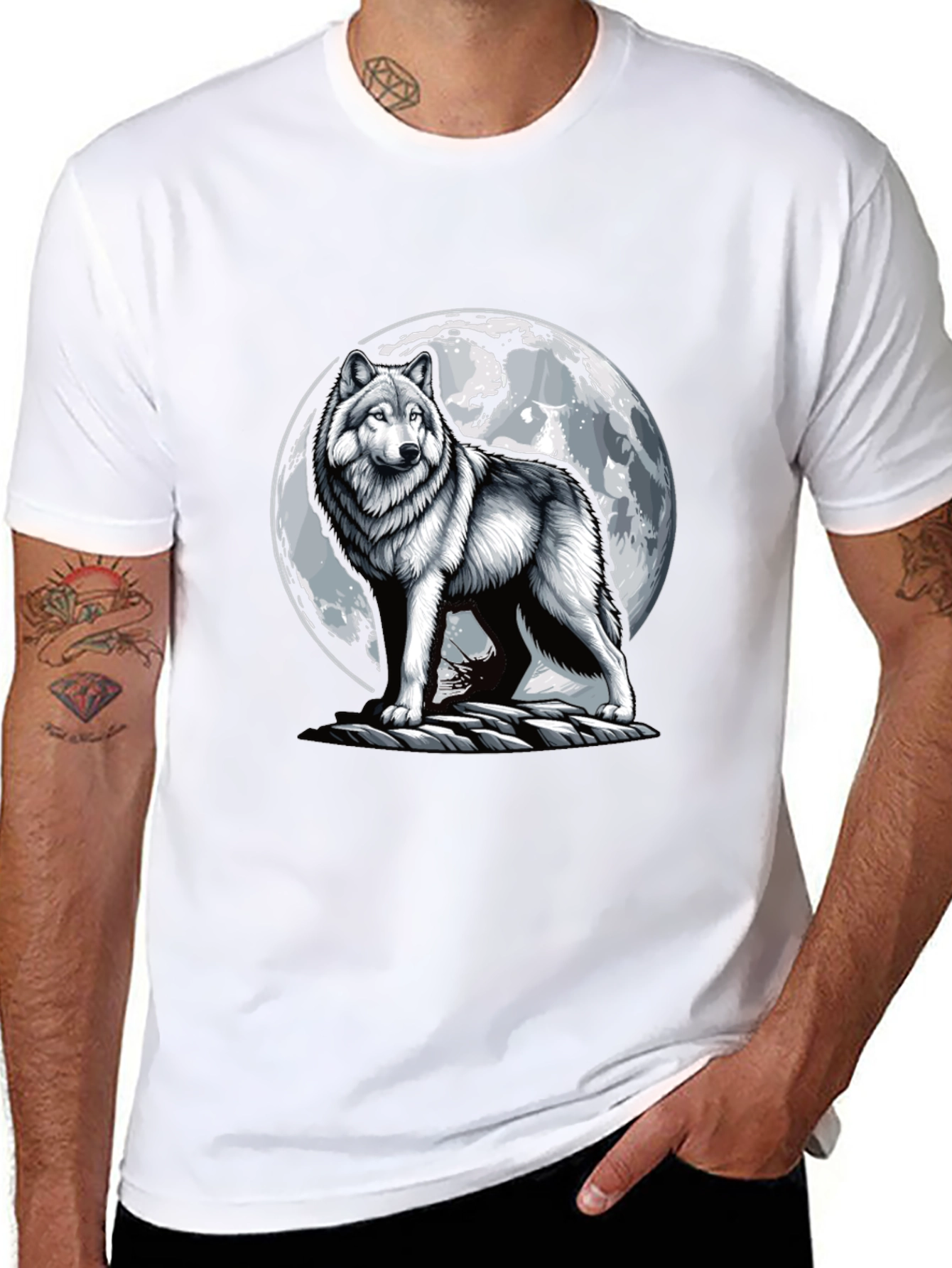 Wolf Moon T-Shirt - Black Cotton Tee