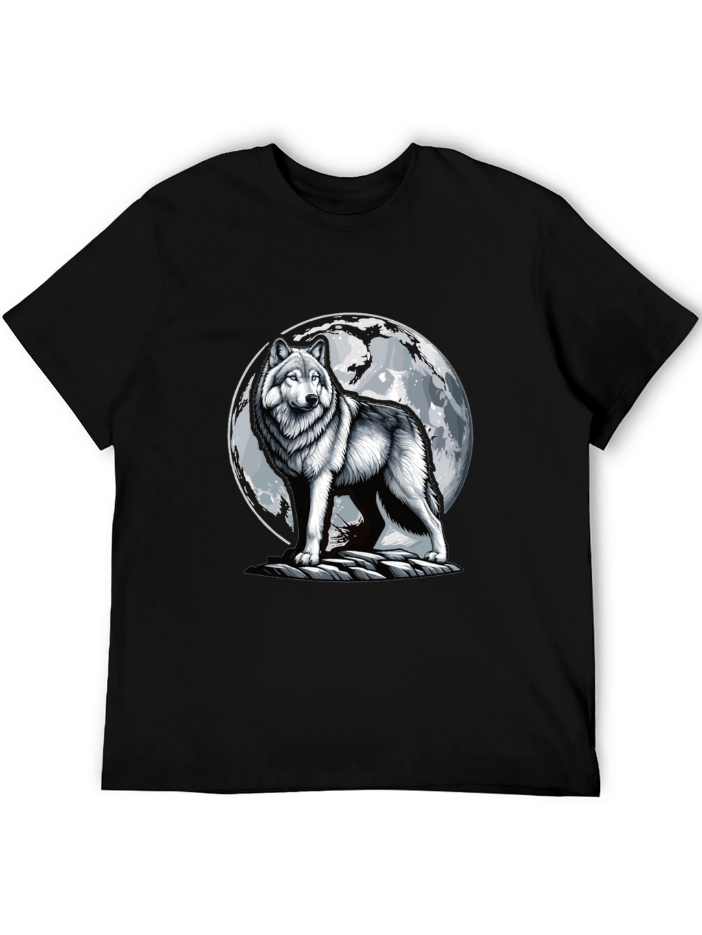 Wolf Moon T-Shirt - Black Cotton Tee