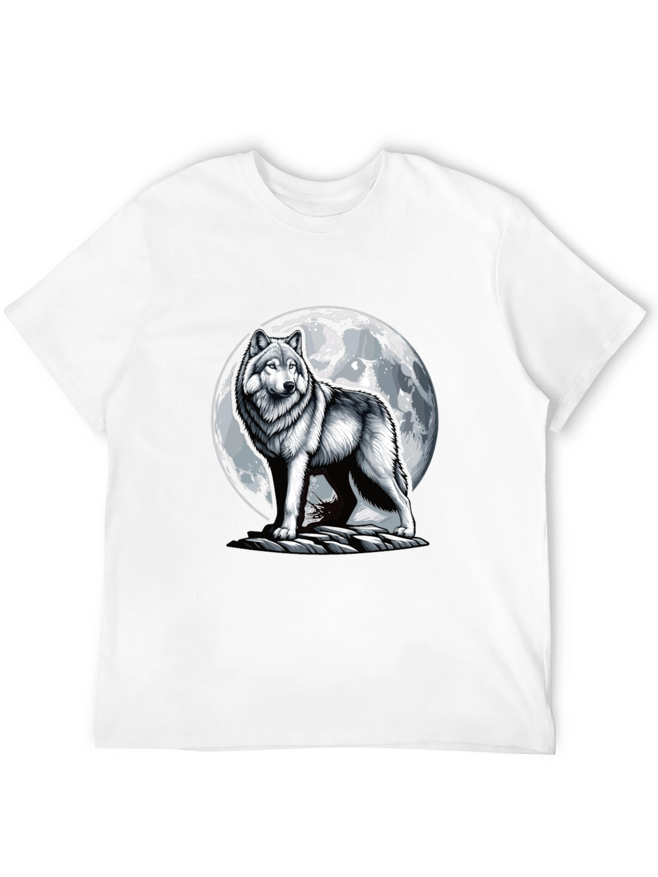 Wolf Moon T-Shirt - Black Cotton Tee