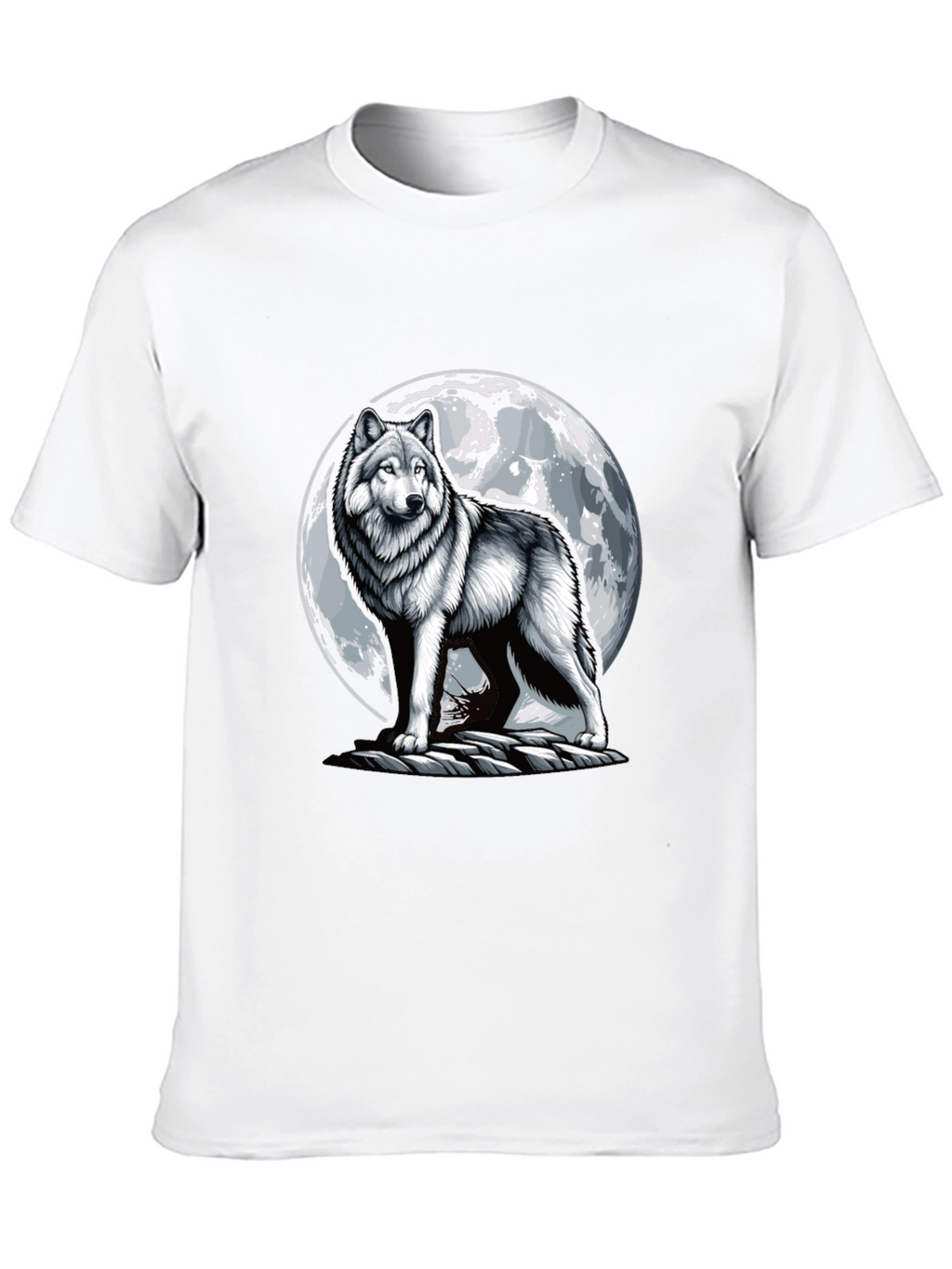 Wolf Moon T-Shirt - Black Cotton Tee