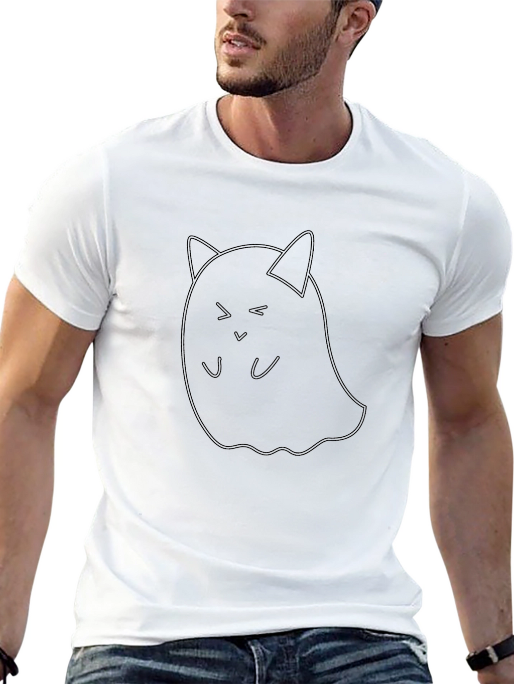 Ghost Cat Black T-Shirt
