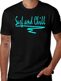 Surf and Chill Black Graphic Tee