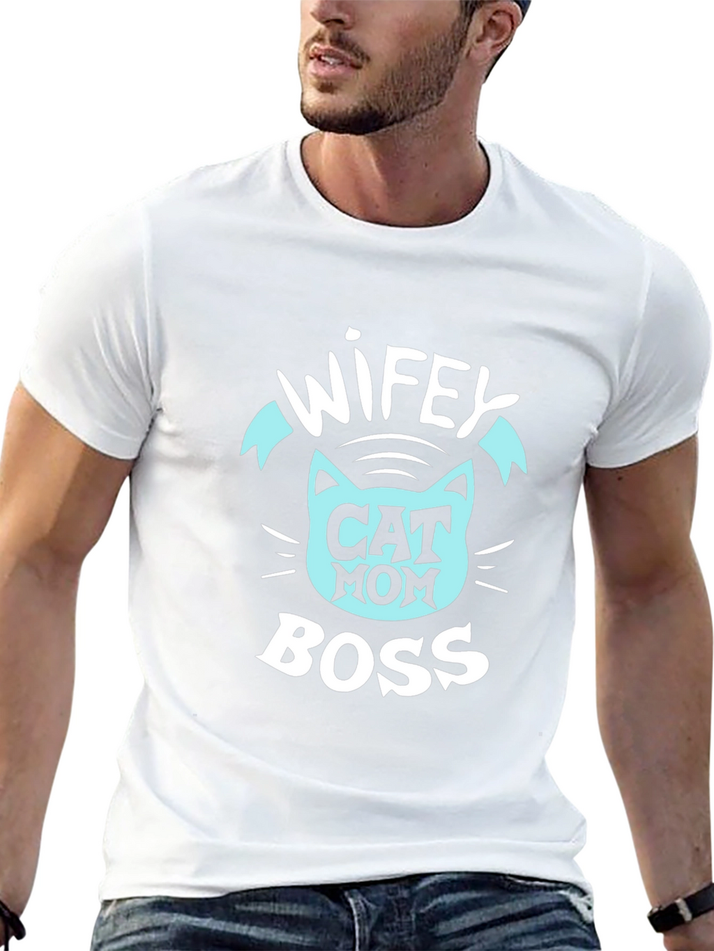 Wifey Cat Mom Boss T-Shirt - Black Graphic Tee