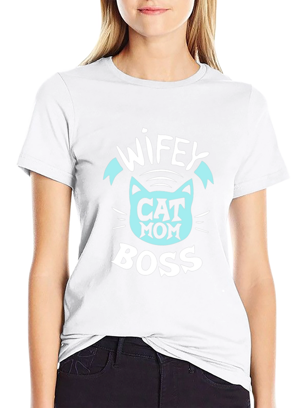 Wifey Cat Mom Boss T-Shirt - Black Graphic Tee