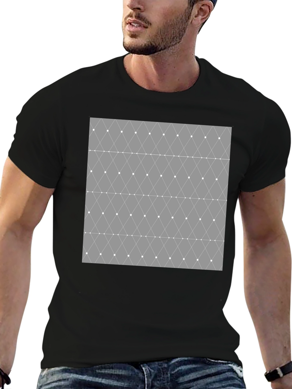 Geometric Diamond Pattern Mens T-Shirt