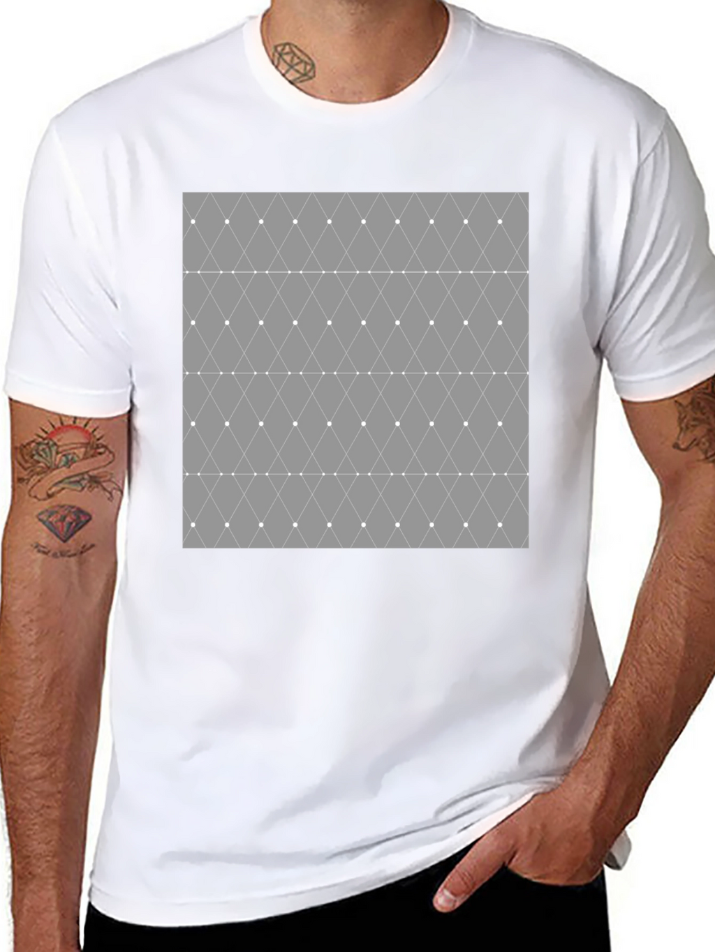 Geometric Diamond Pattern Mens T-Shirt