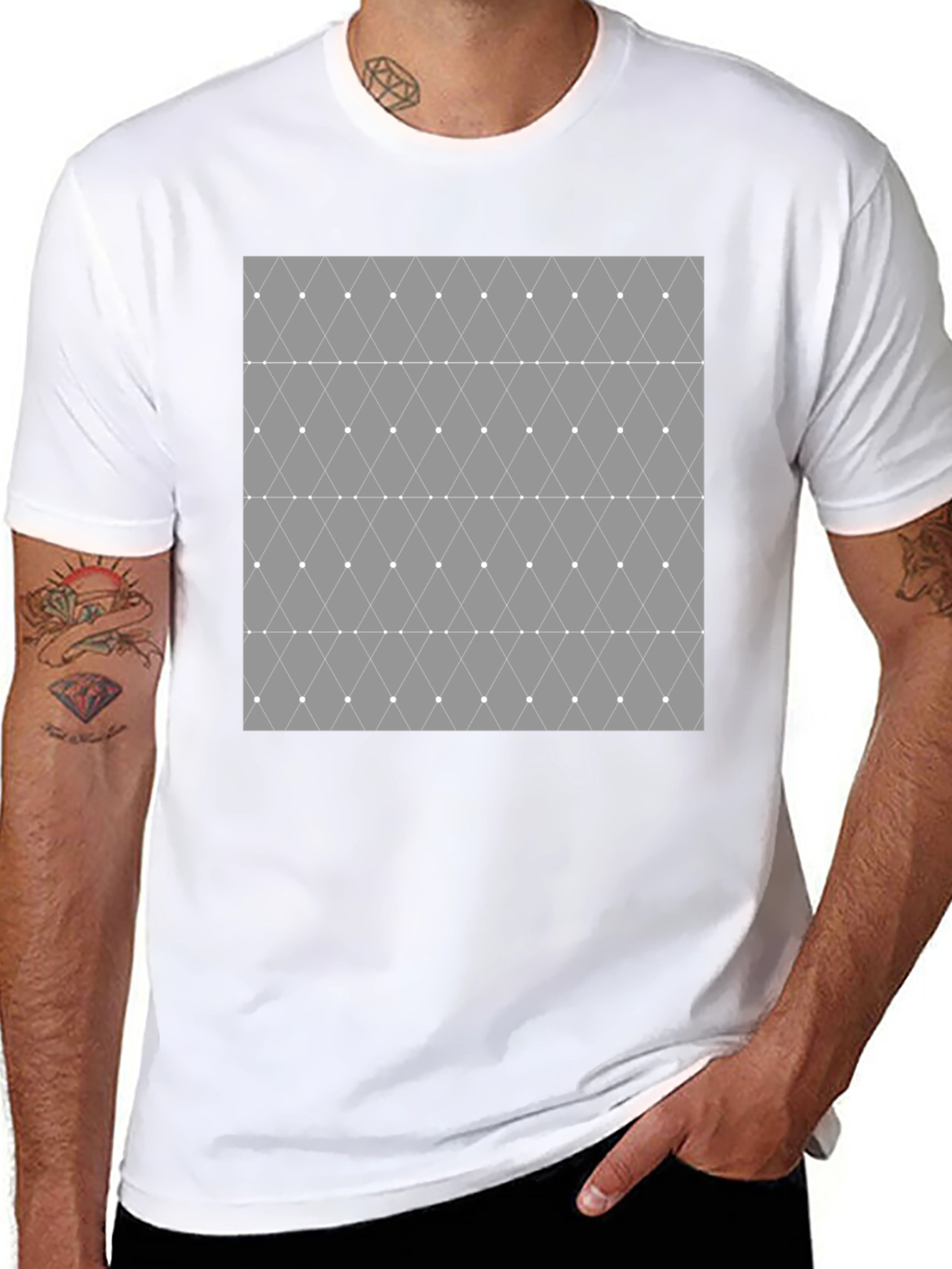Geometric Diamond Pattern Mens T-Shirt