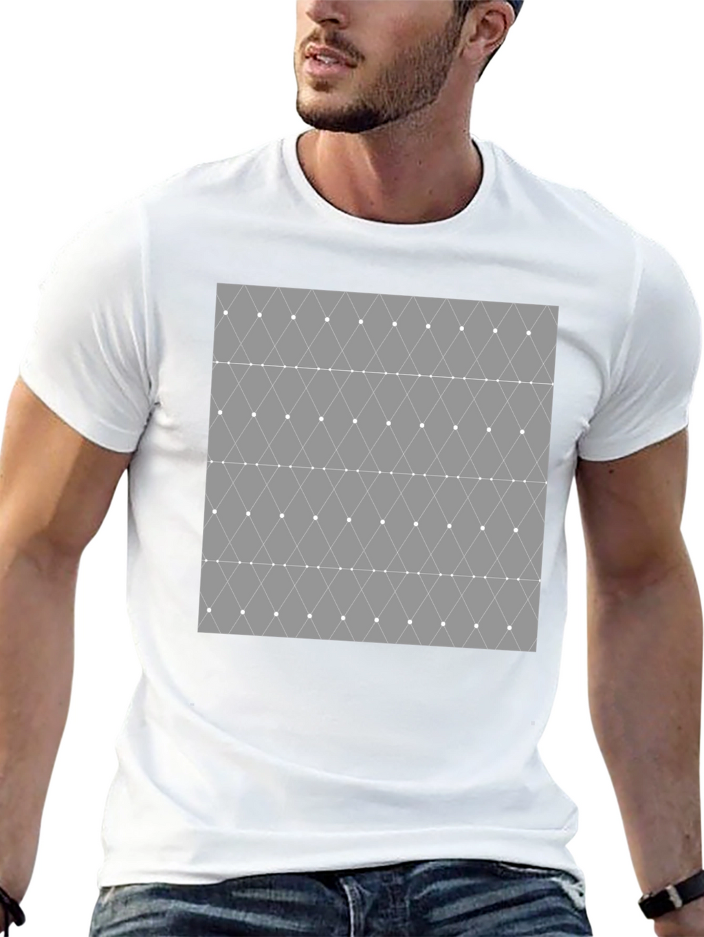 Geometric Diamond Pattern Mens T-Shirt