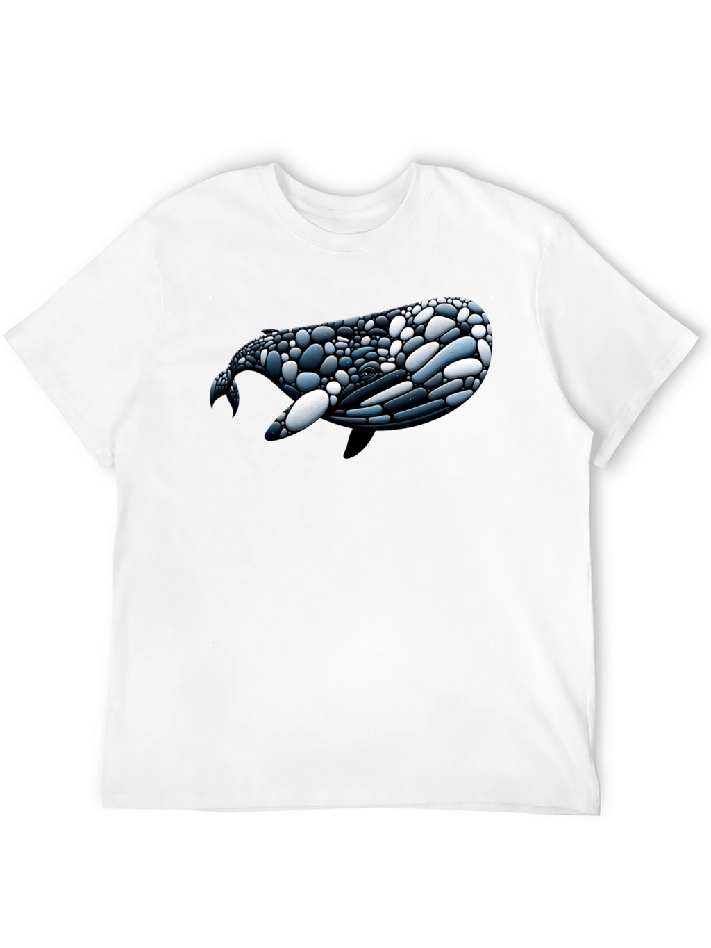Whale Pebble Art Graphic Tee - Black