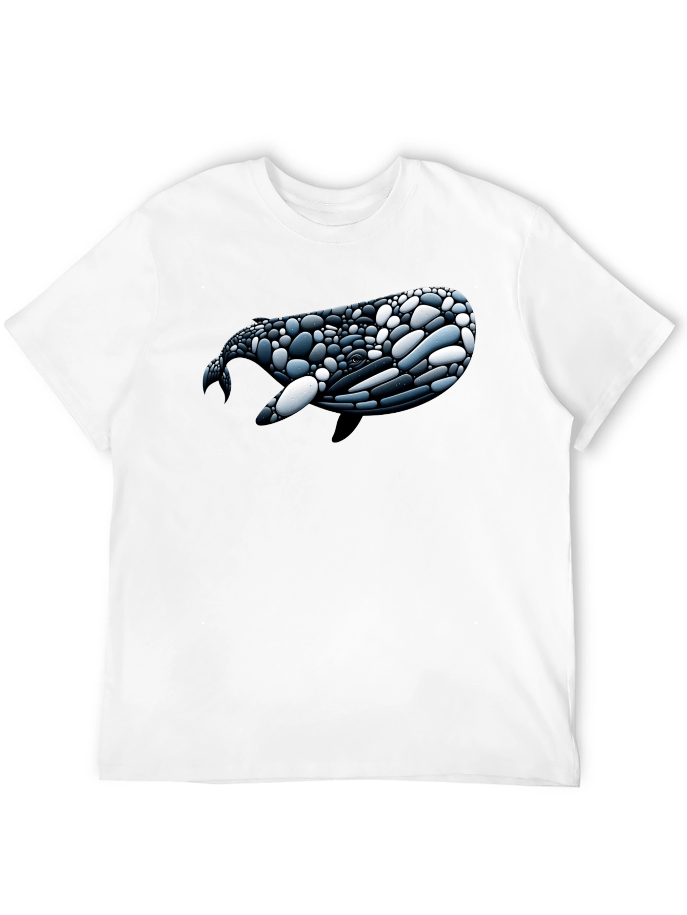 Whale Pebble Art Graphic Tee - Black