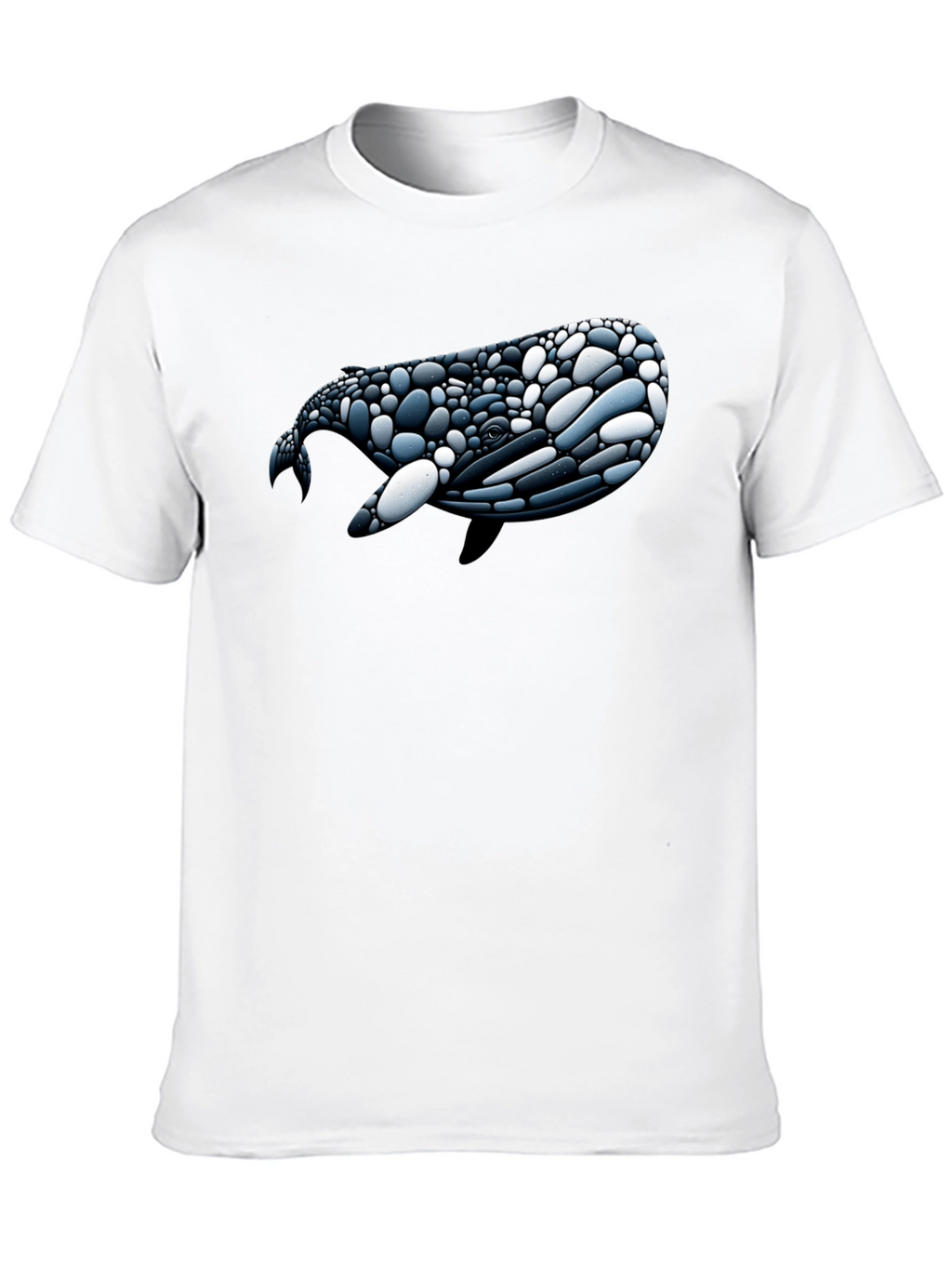 Whale Pebble Art Graphic Tee - Black