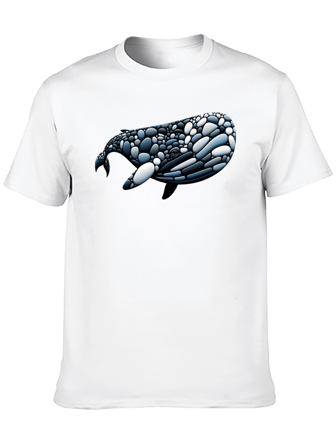 Whale Pebble Art Graphic Tee - Black