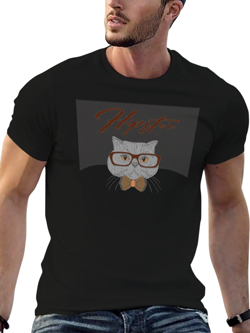 Hipster Cat Graphic Tee