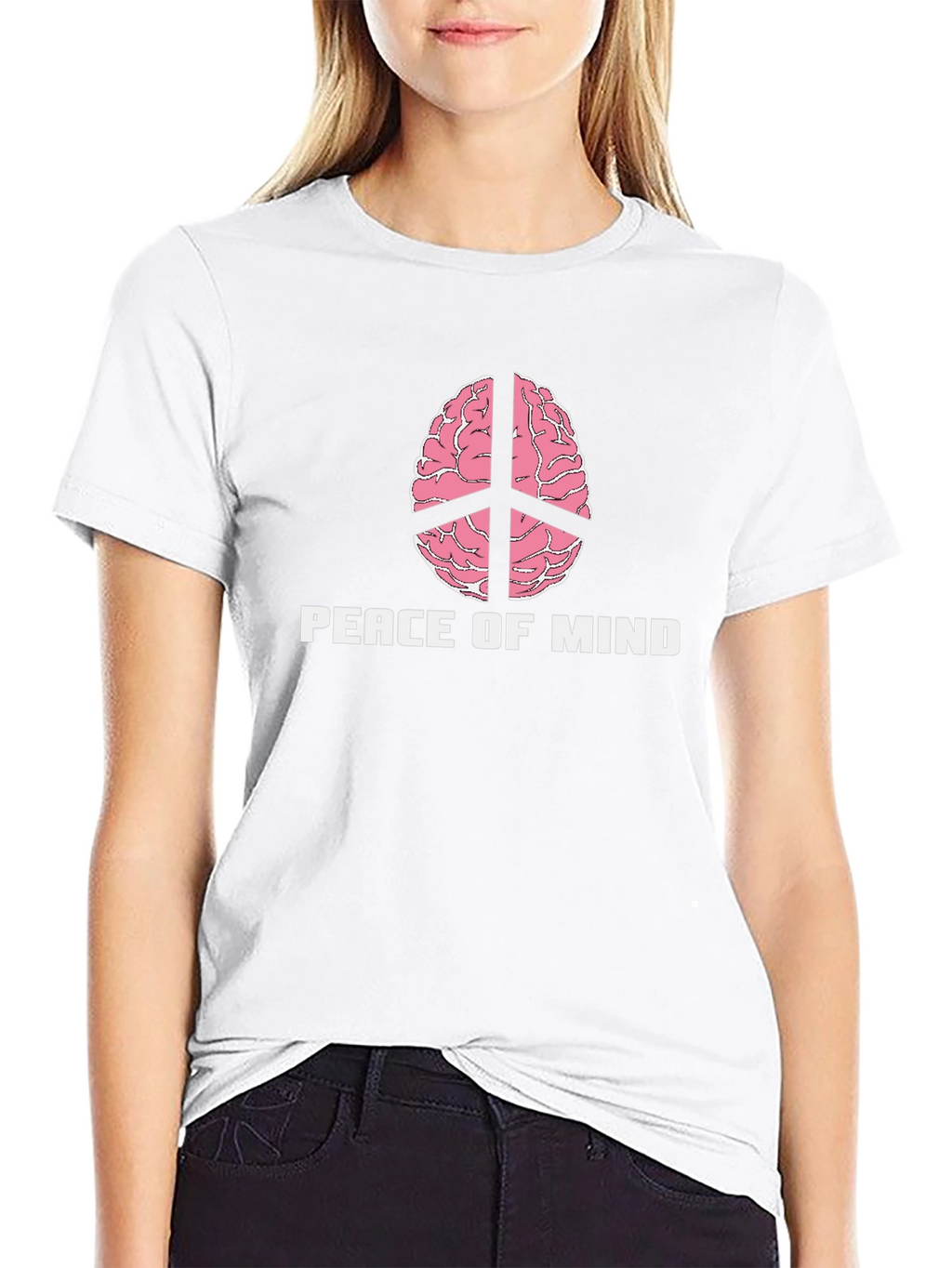 Peace of Mind Brain Peace Sign Graphic Tee