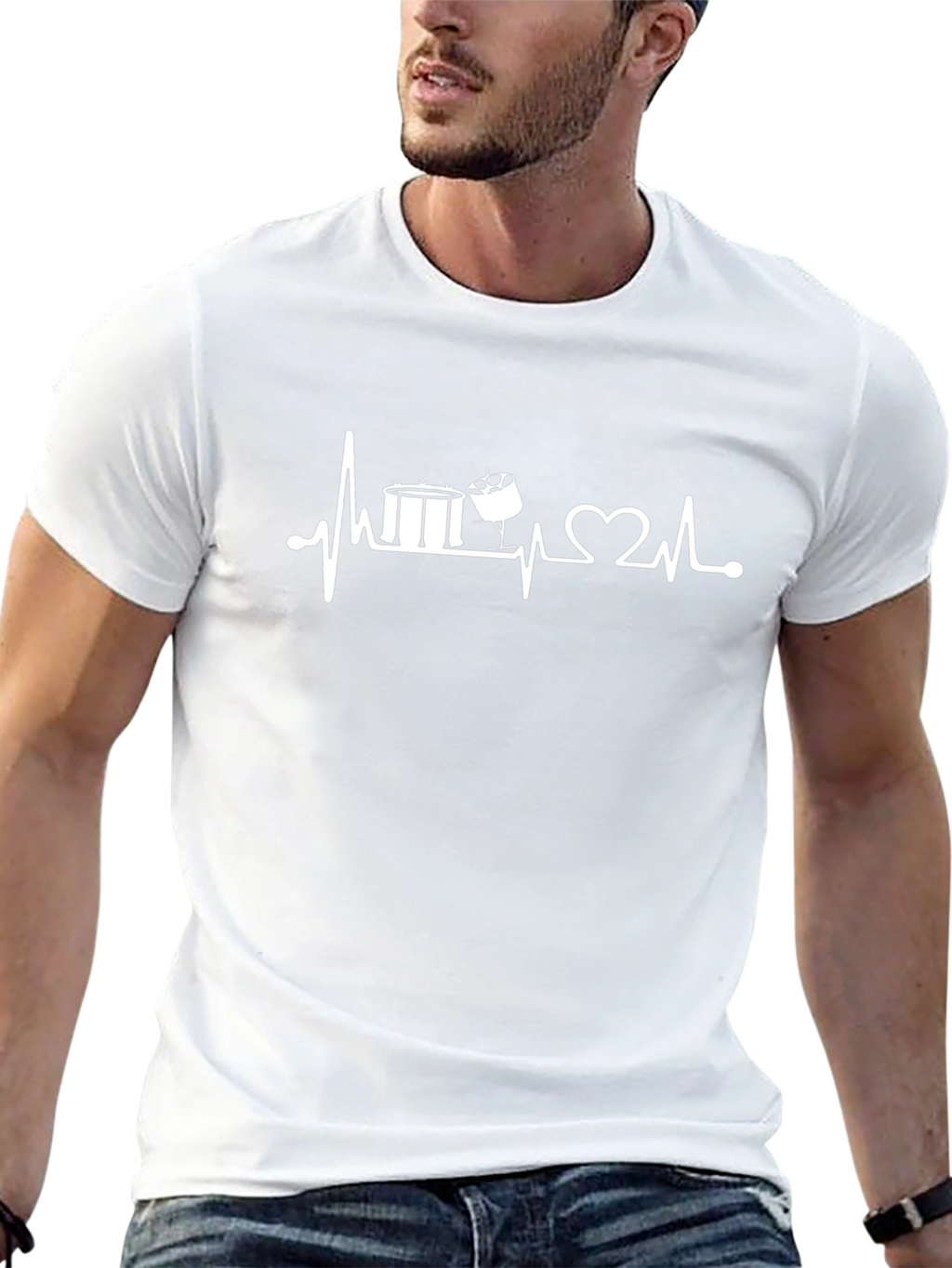 Drumming Heartbeat T-Shirt - Music Lover Tee
