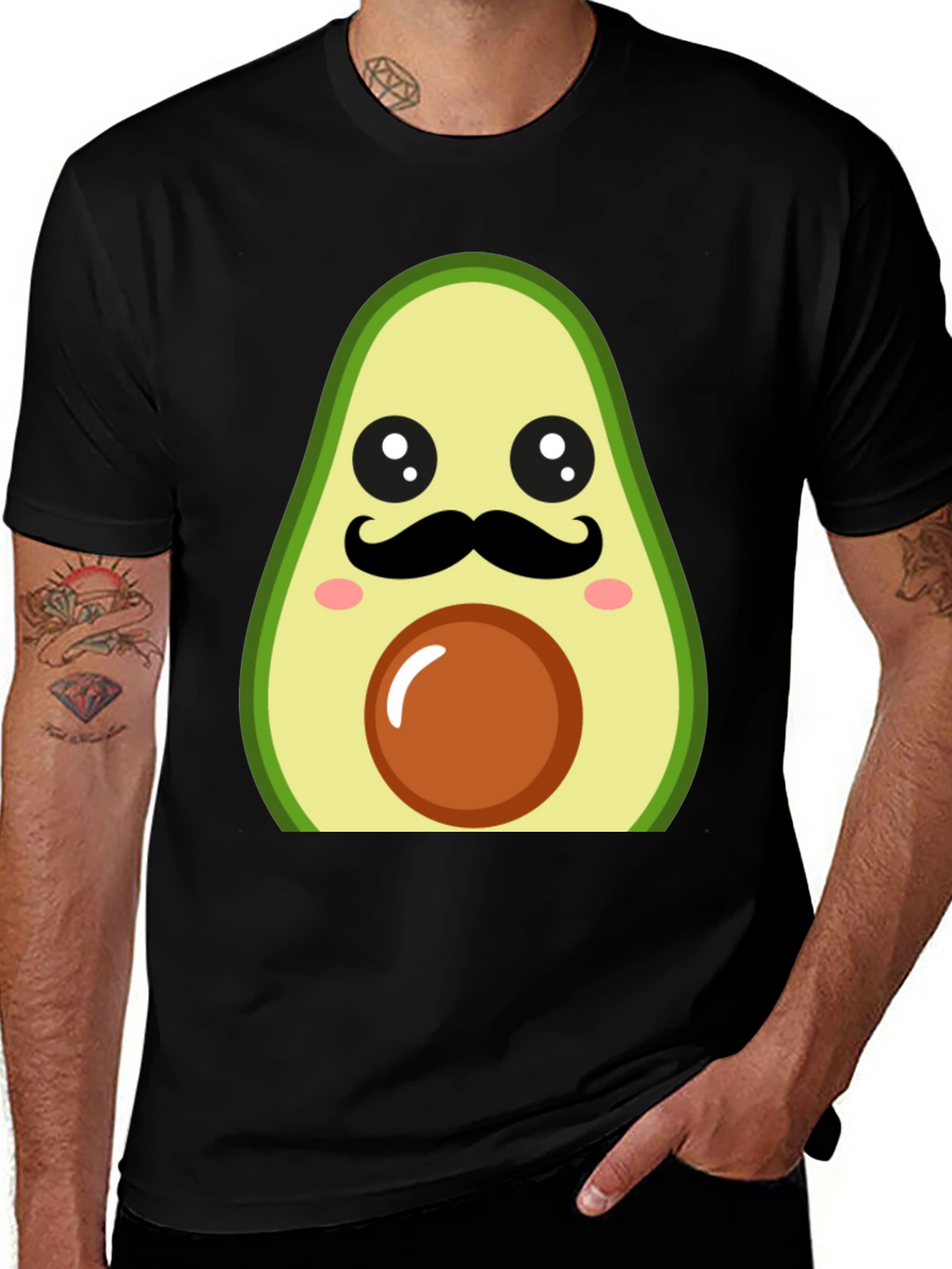 Funny Avocado Mustache T-Shirt