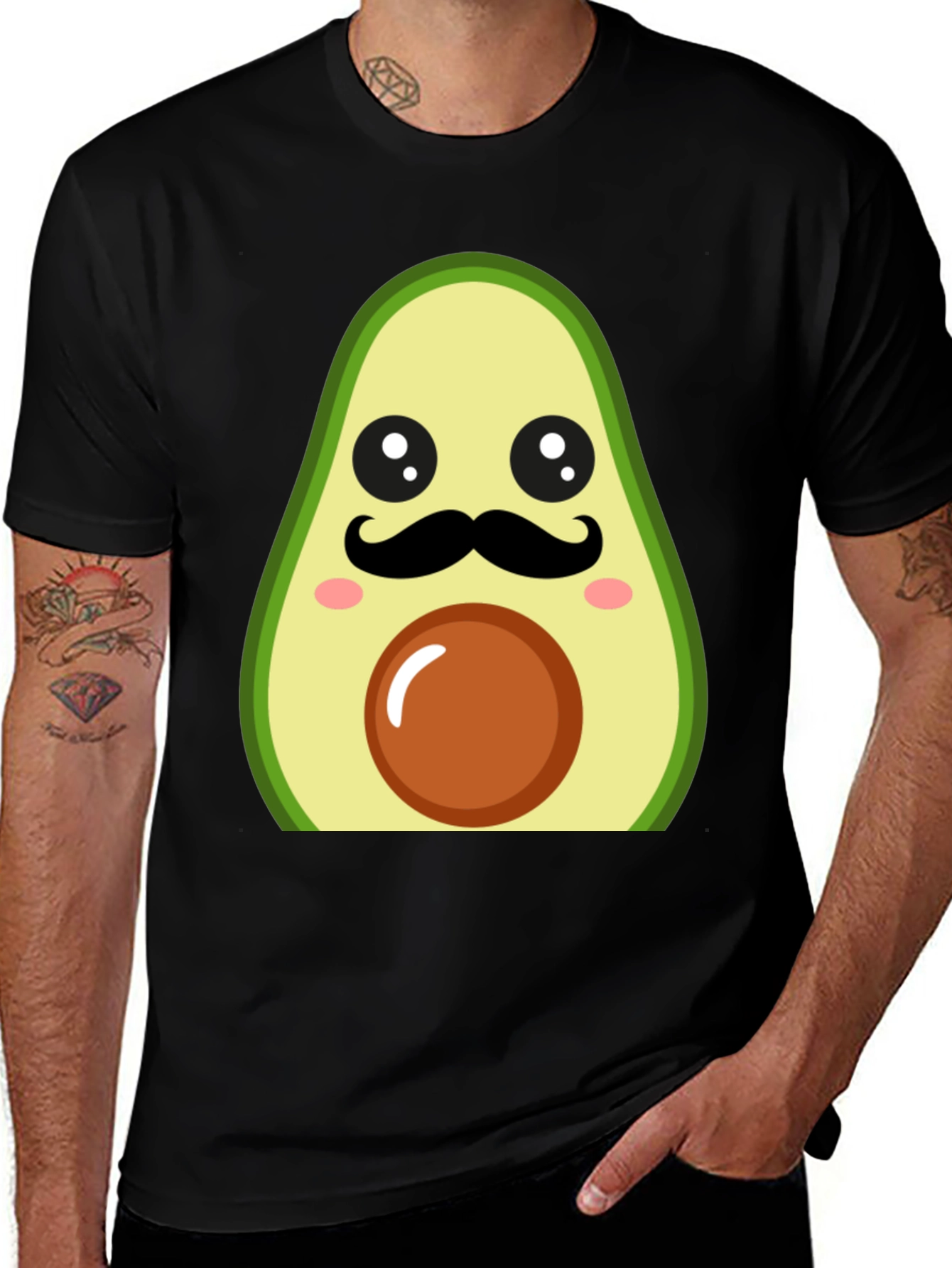 Funny Avocado Mustache T-Shirt