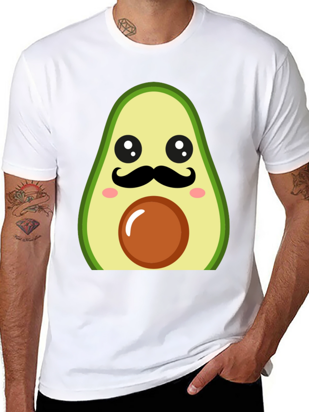Funny Avocado Mustache T-Shirt