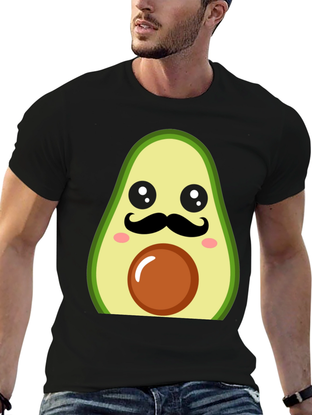Funny Avocado Mustache T-Shirt
