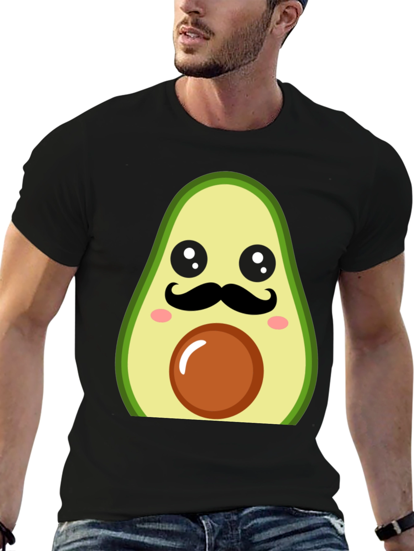 Funny Avocado Mustache T-Shirt